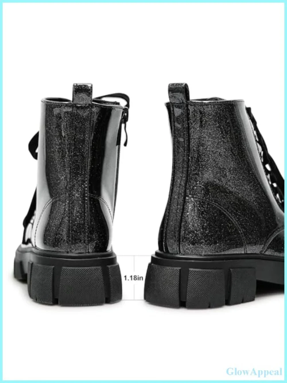 Girls Faux Leather Combat Boots Ankle Booties Side Zipper Non-Slip Sole